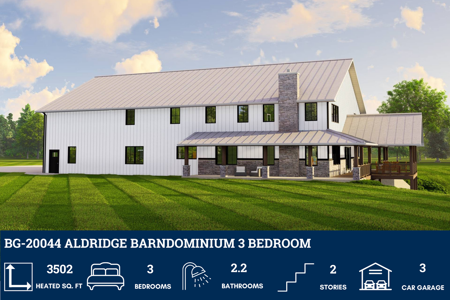 BG-20044 Aldridge Barndominium House Plan