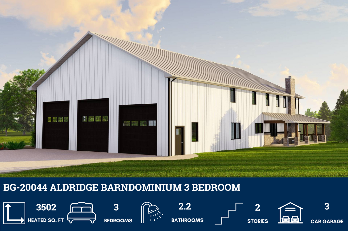 BG-20044 Aldridge Barndominium House Plan