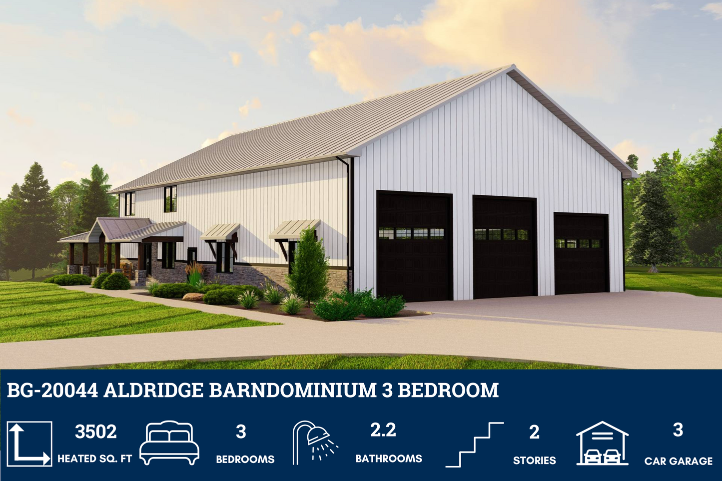 BG-20044 Aldridge Barndominium House Plan