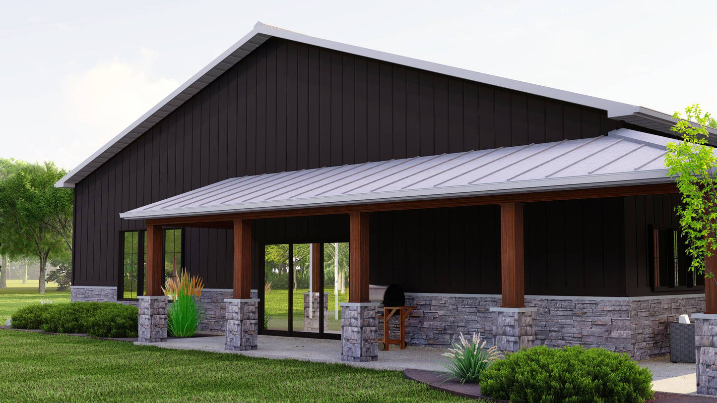 BG-20045 Claremont Barndominium House Plan