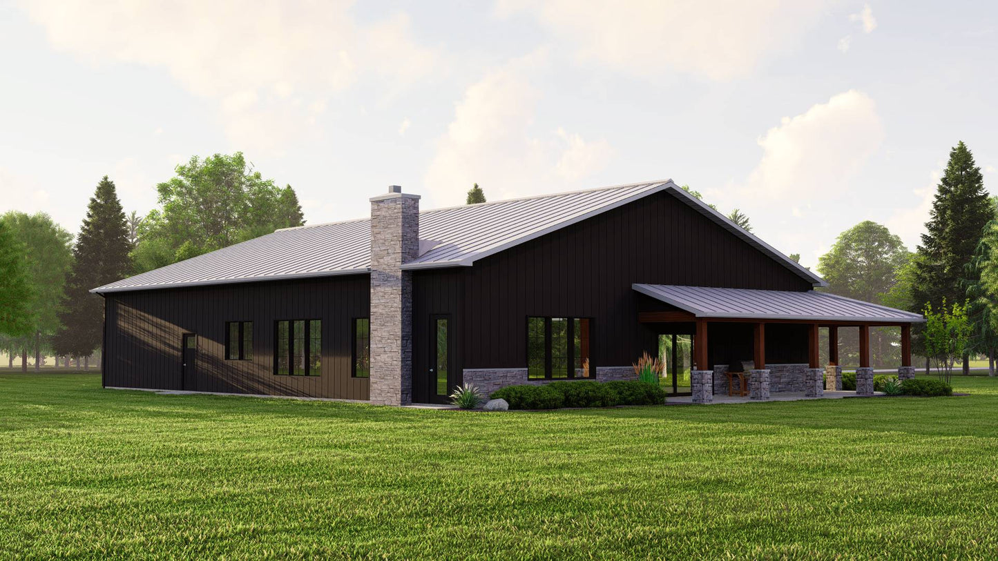 BG-20045 Claremont Barndominium House Plan