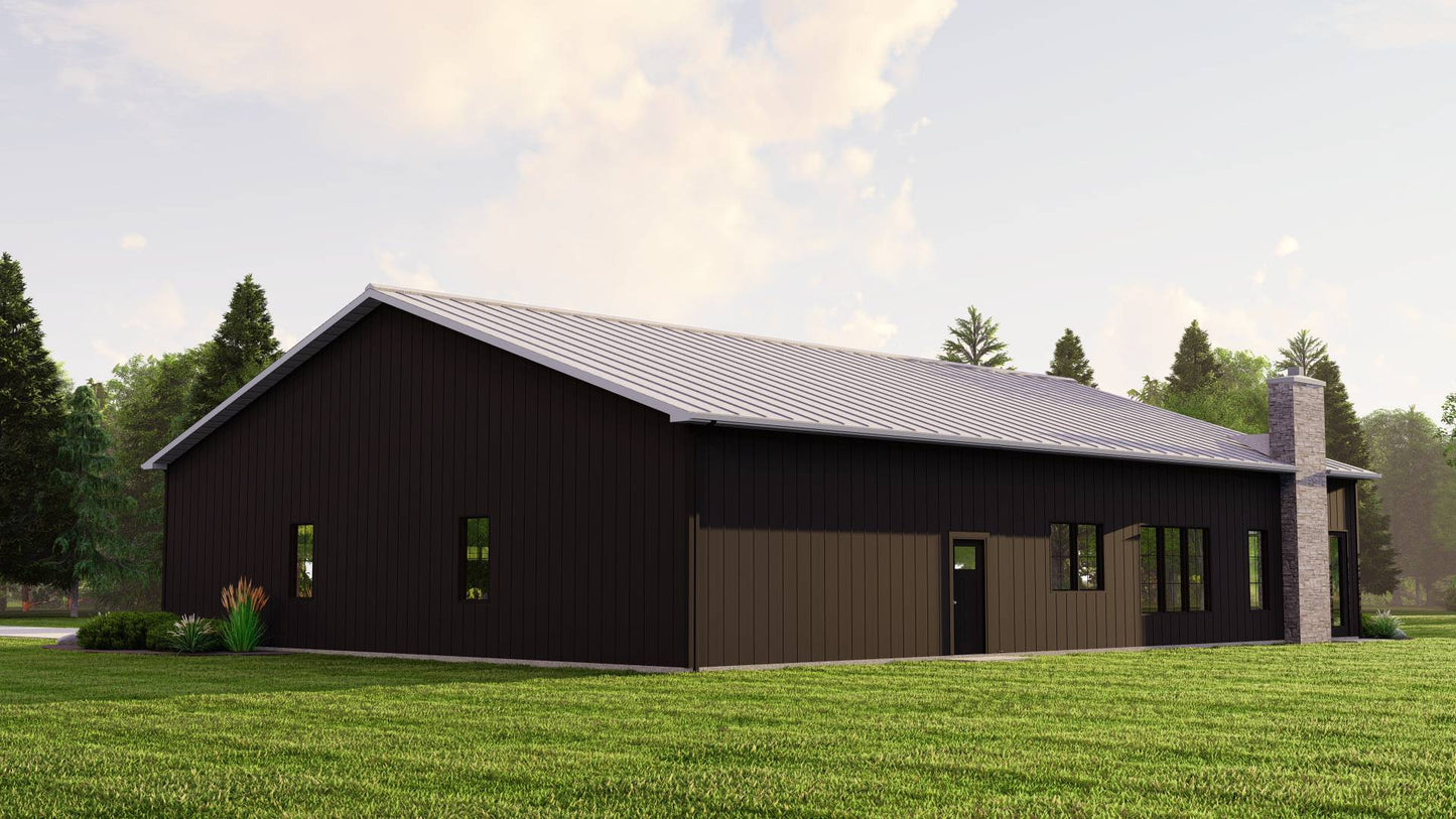 BG-20045 Claremont Barndominium House Plan