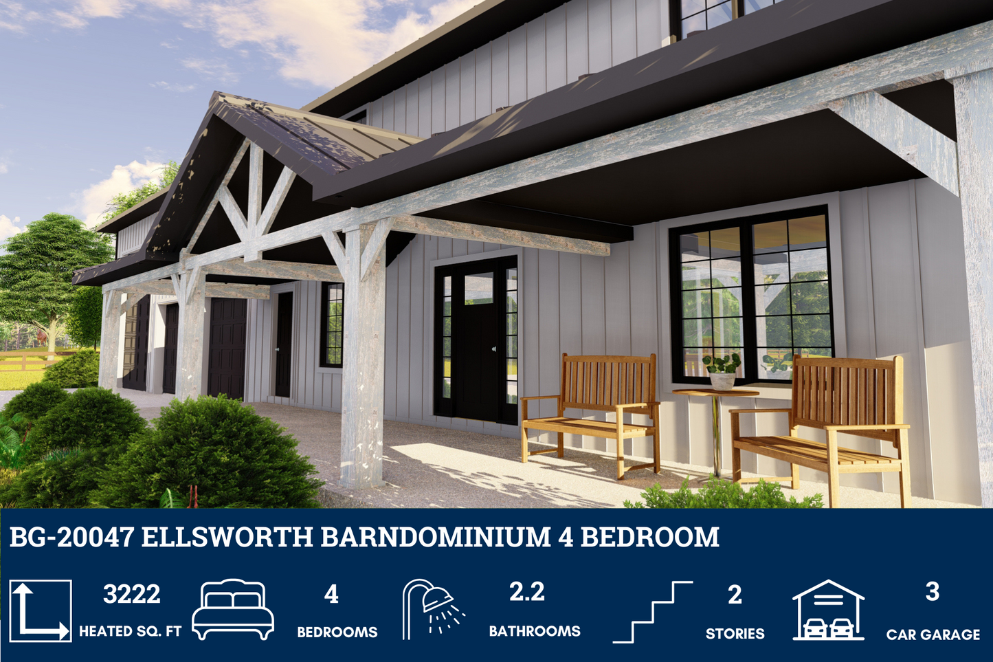BG-20047 Ellsworth Barndominium House Plan