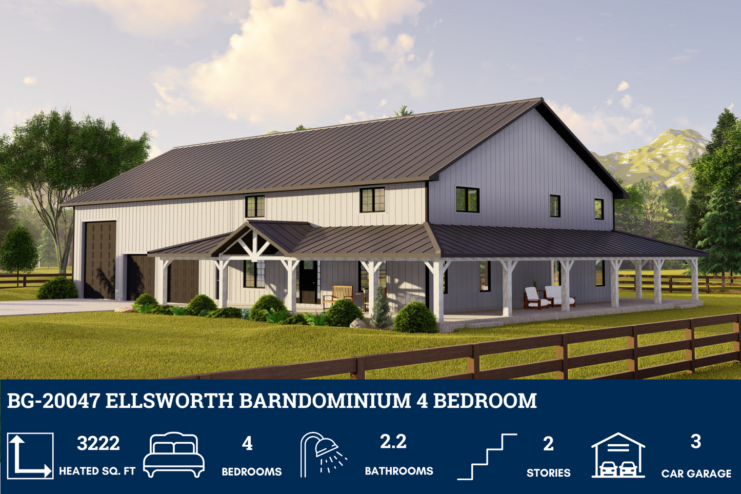 BG-20047 Ellsworth Barndominium House Plan