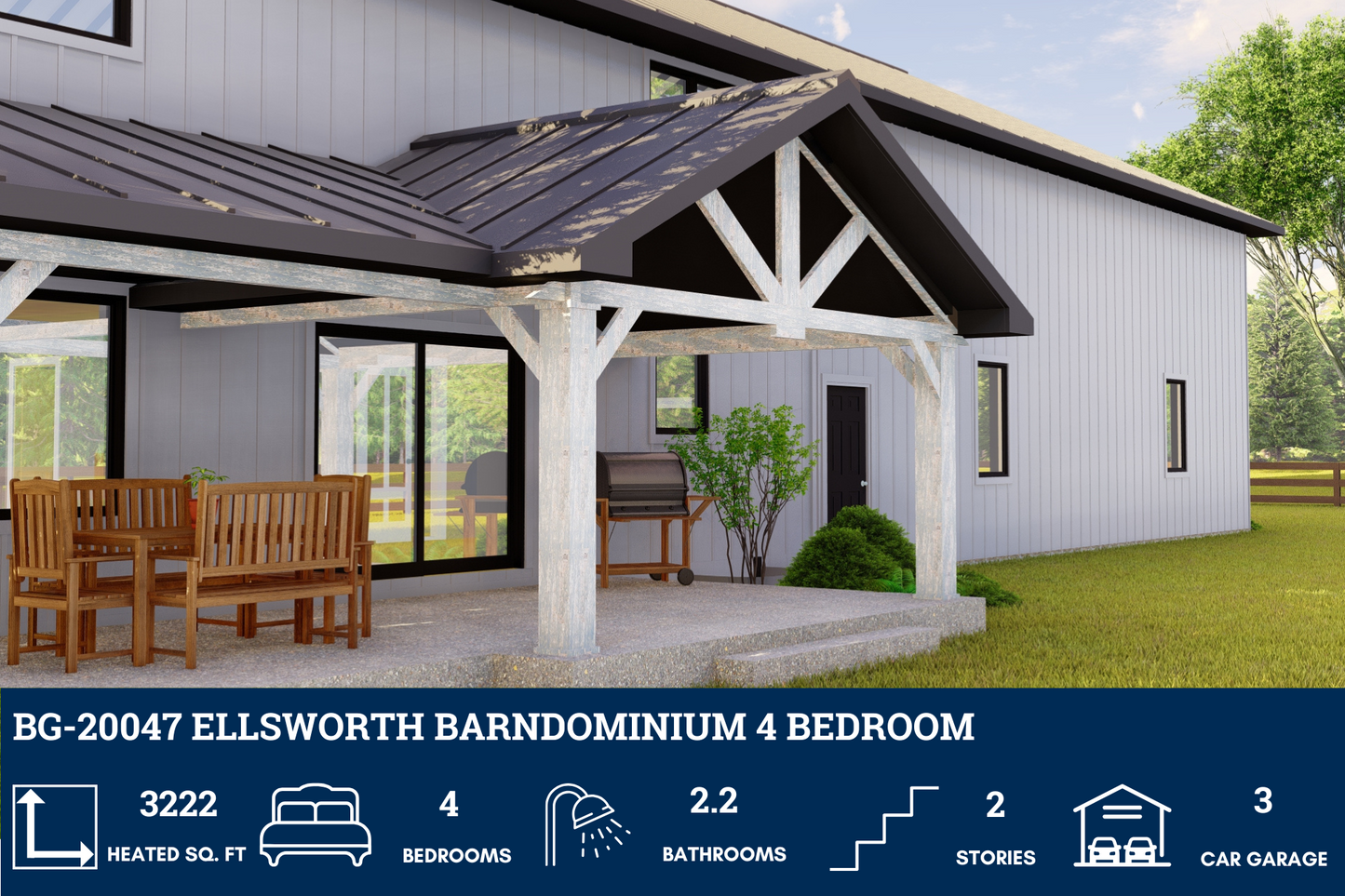 BG-20047 Ellsworth Barndominium House Plan