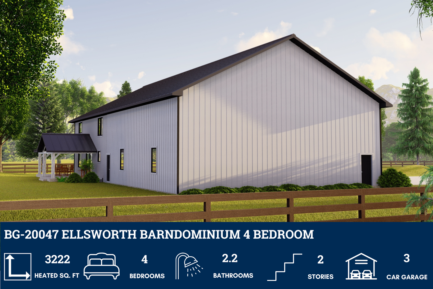 BG-20047 Ellsworth Barndominium House Plan