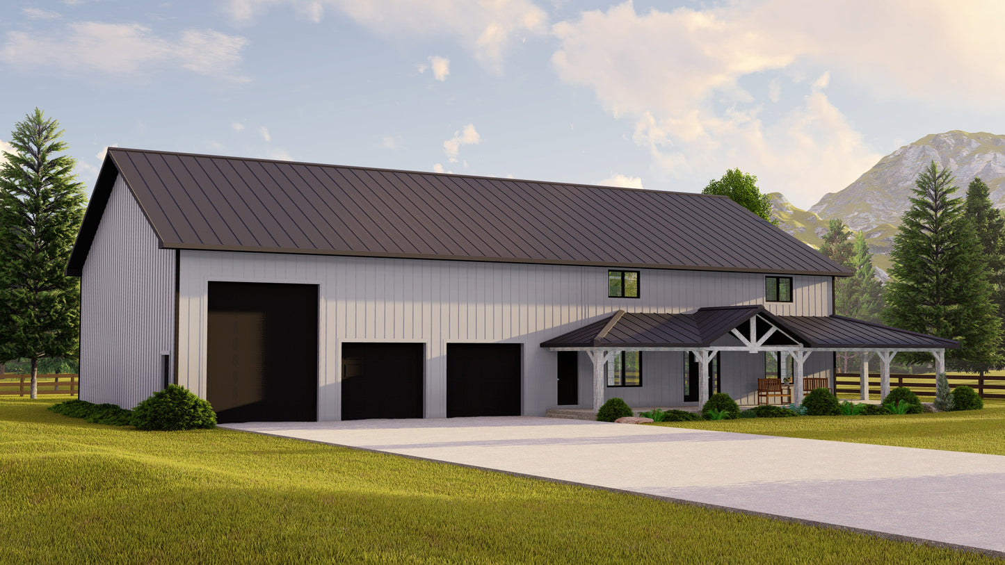 BG-20047 Ellsworth Barndominium House Plan