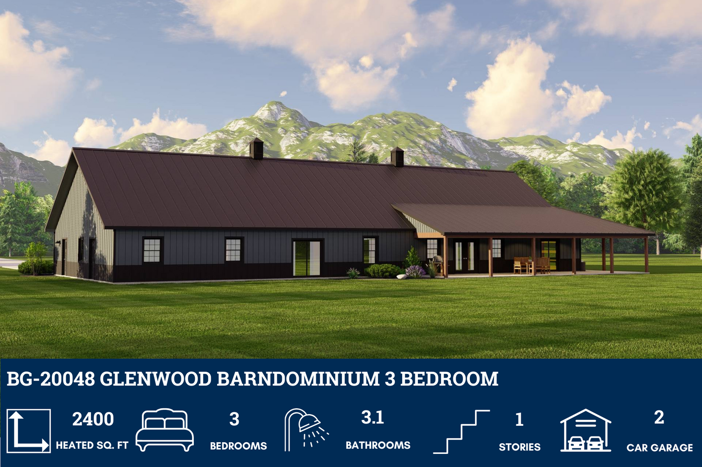 BG-20048 Glenwood Barndominium House Plan