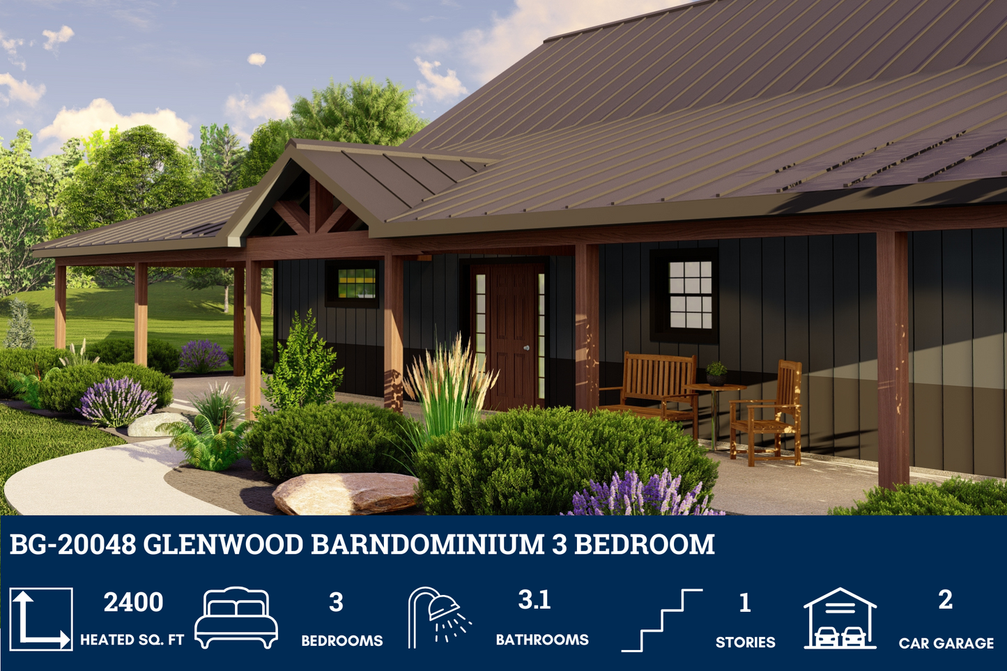 BG-20048 Glenwood Barndominium House Plan