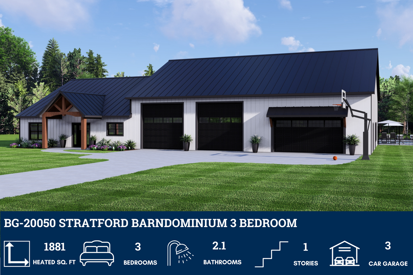 BG-20050 Stratford Barndominium House Plan