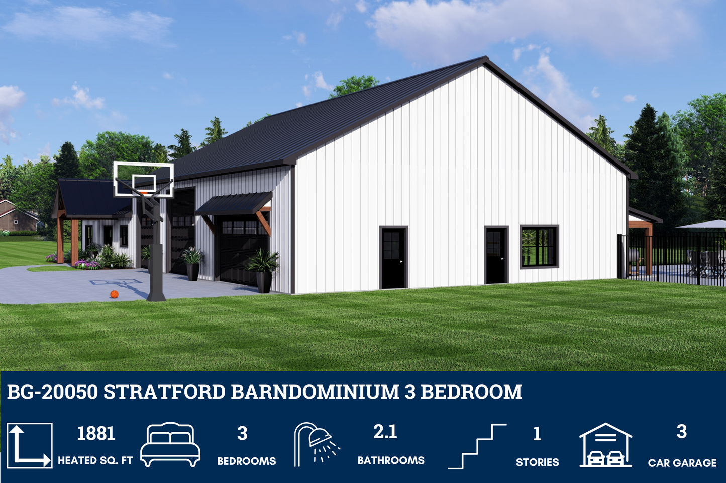 BG-20050 Stratford Barndominium House Plan