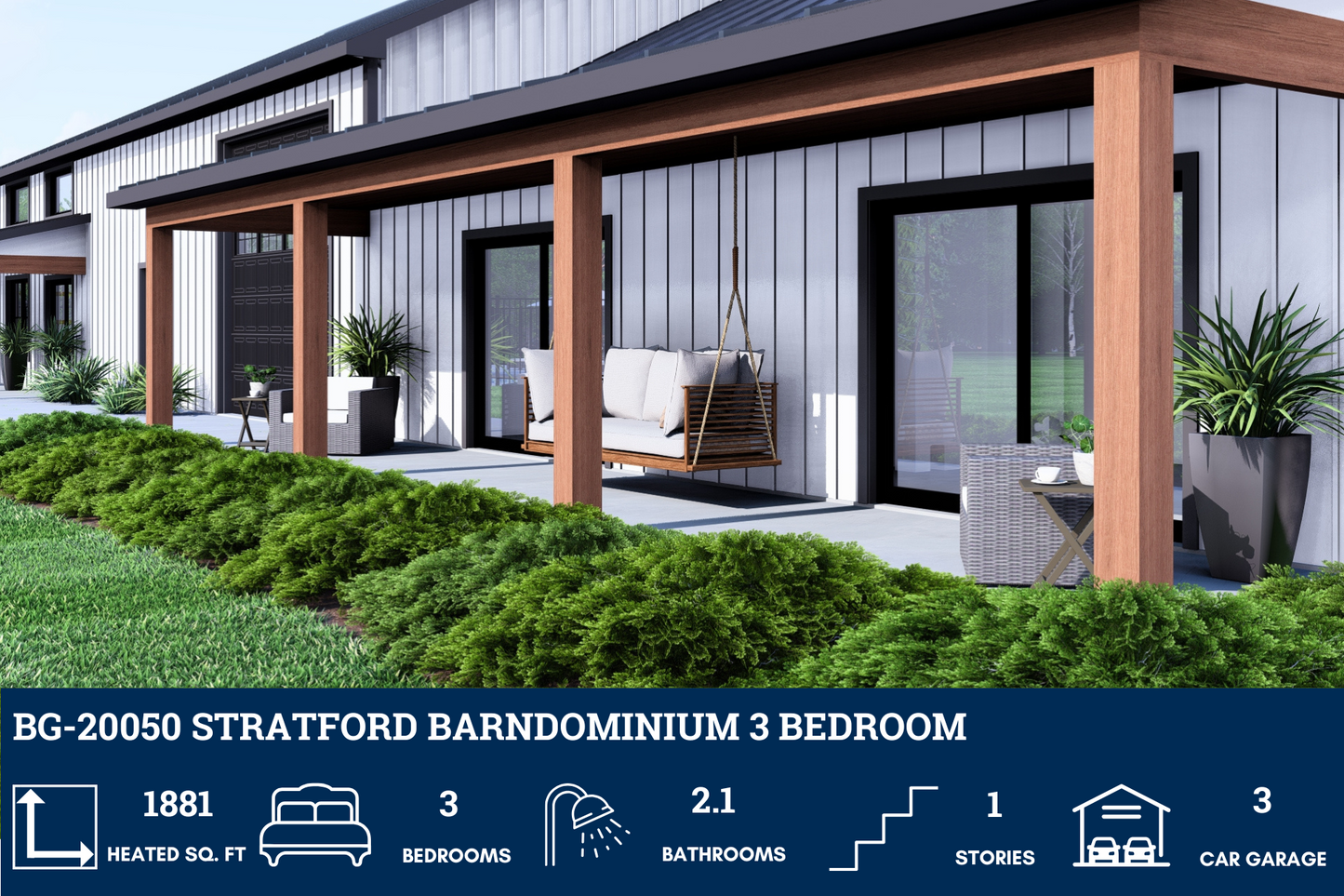 BG-20050 Stratford Barndominium House Plan