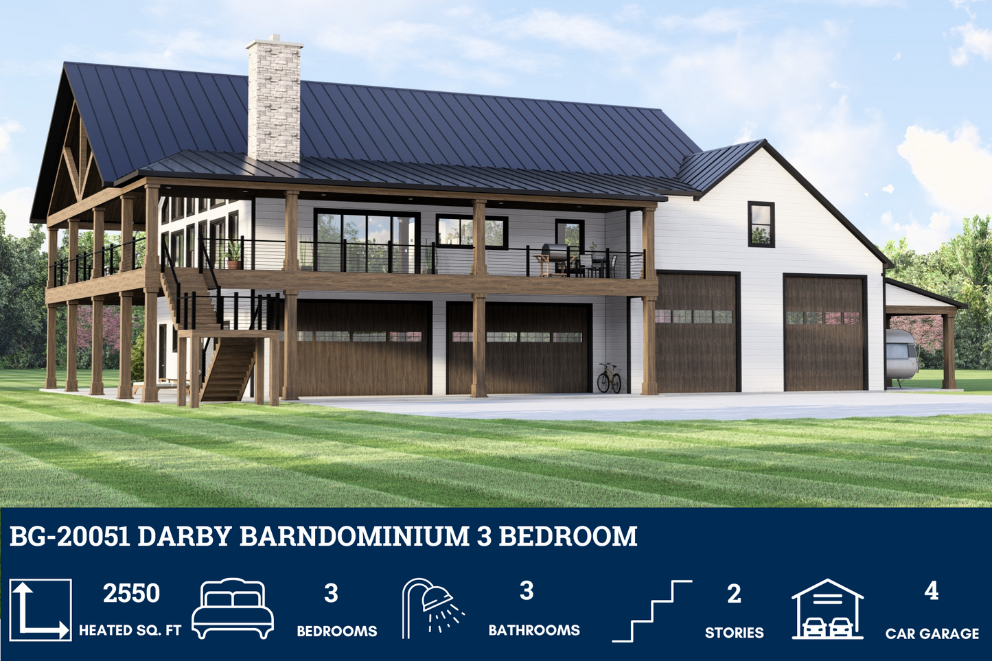 BG-20051 Darby Barndominium House Plan