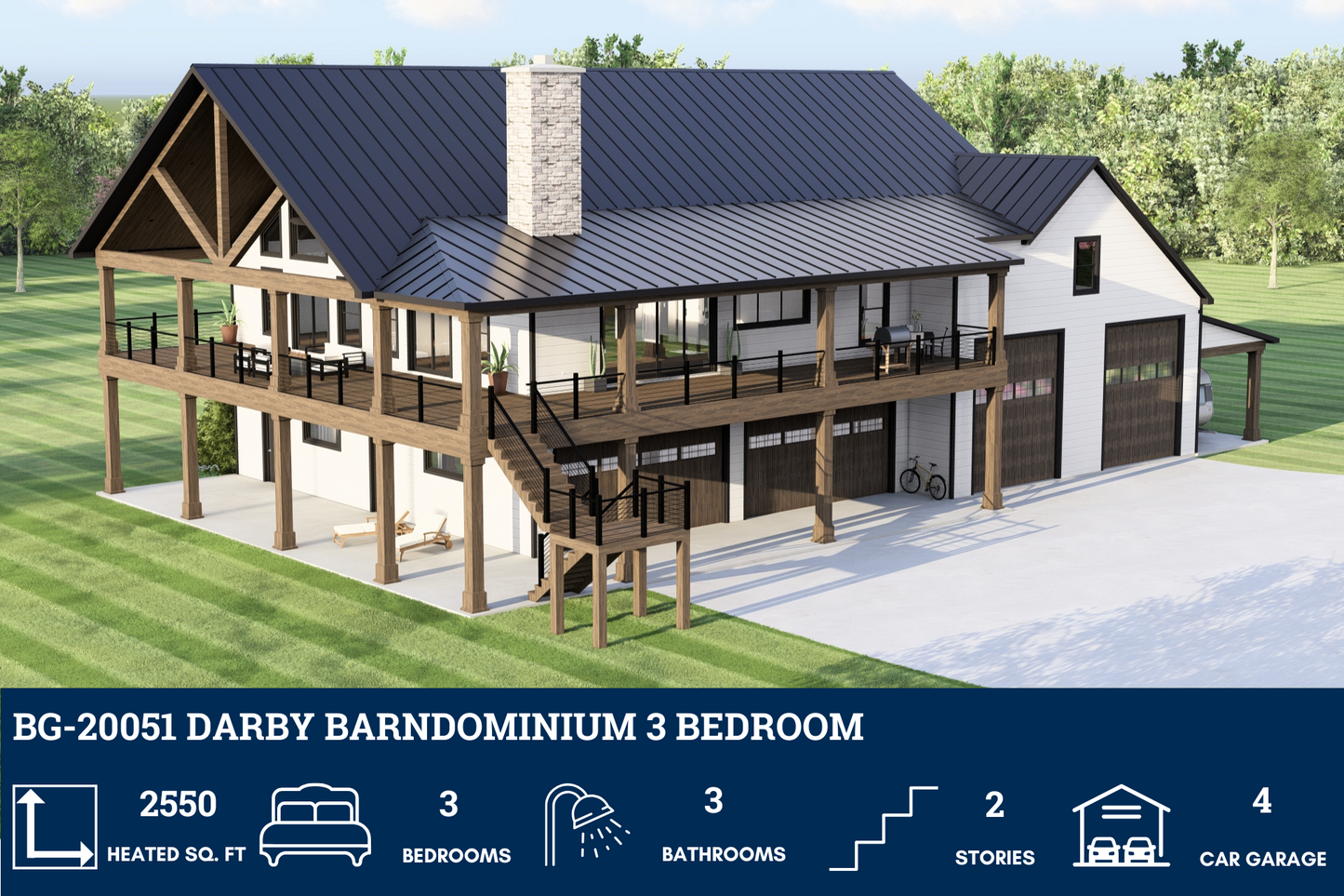 BG-20051 Darby Barndominium House Plan