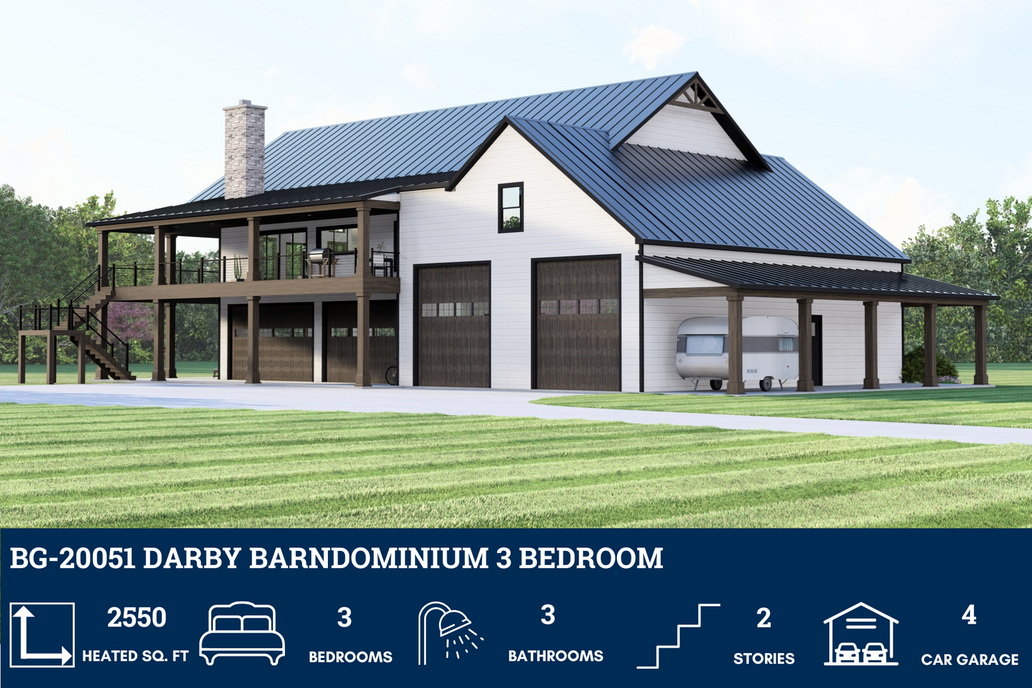 BG-20051 Darby Barndominium House Plan