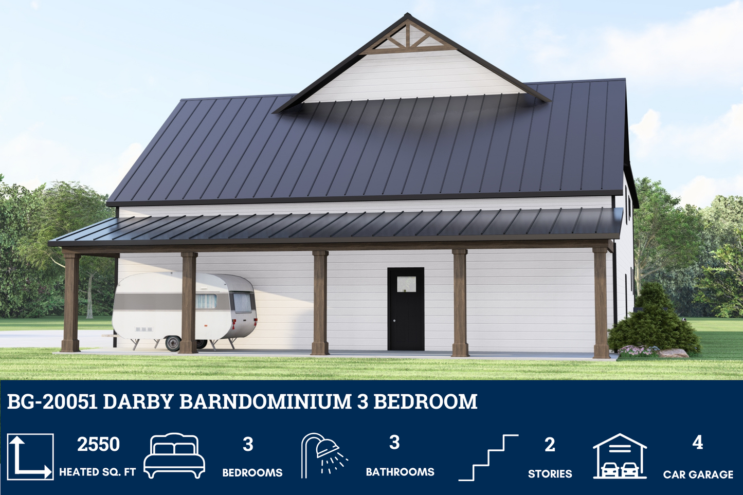 BG-20051 Darby Barndominium House Plan
