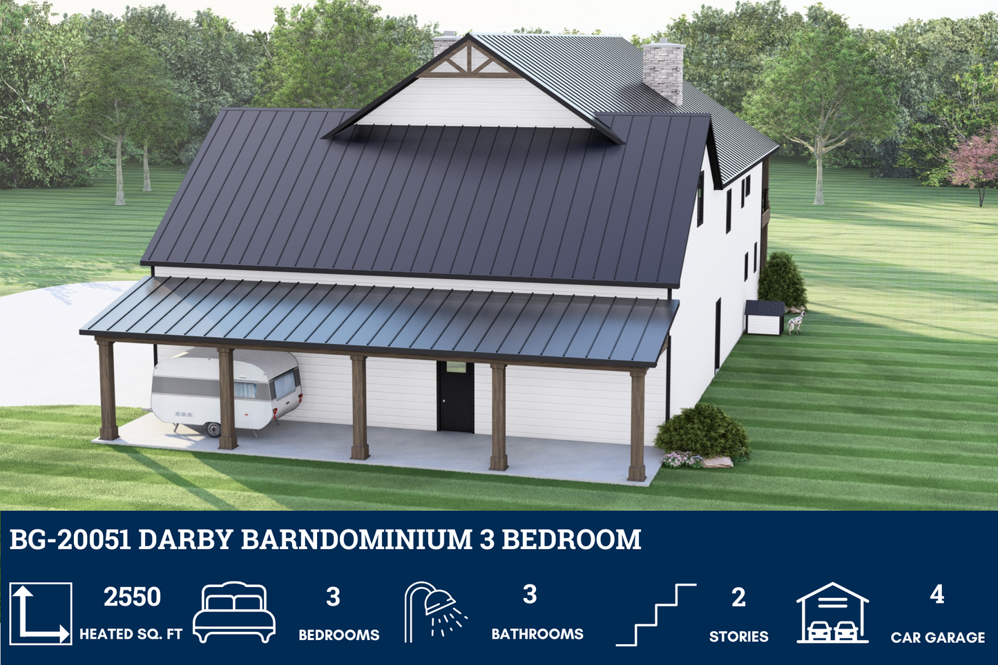 BG-20051 Darby Barndominium House Plan