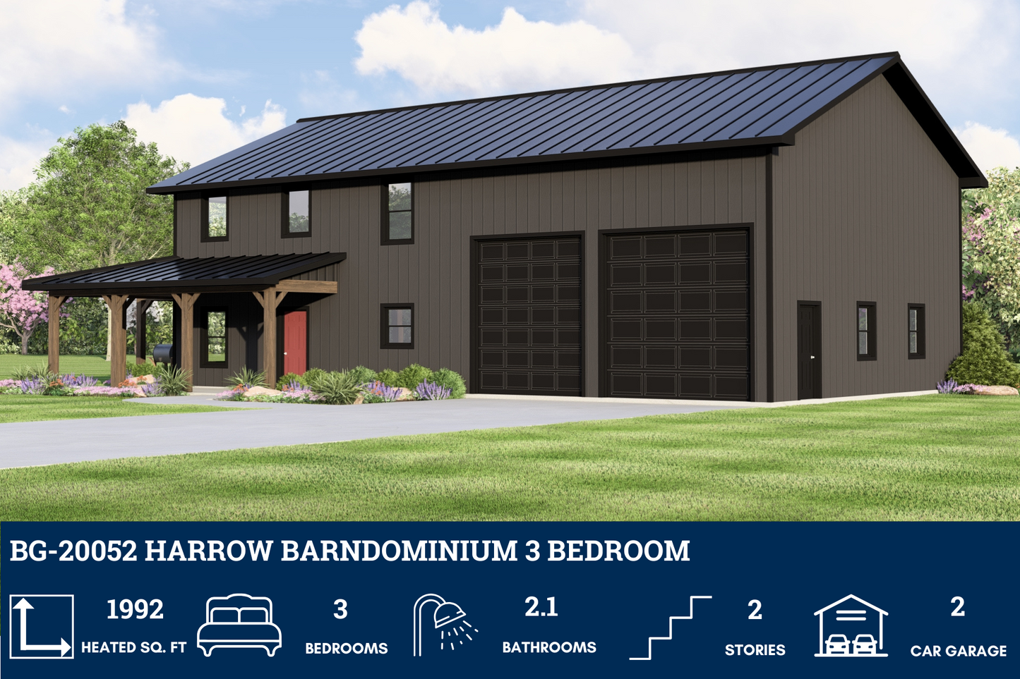 BG-20052 Harrow Barndominium House Plan