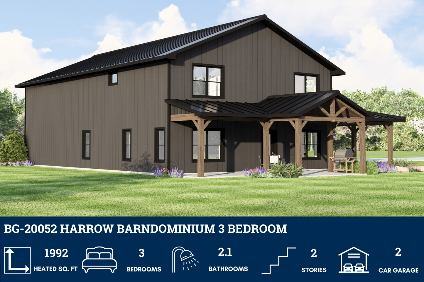 BG-20052 Harrow Barndominium House Plan