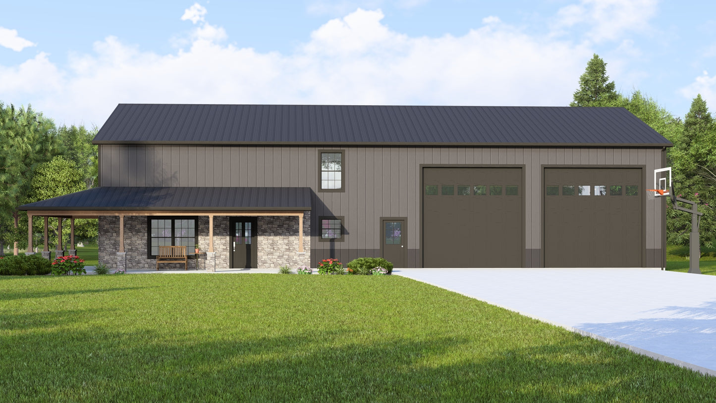 BG-20054 Norwood Barndominium House Plan