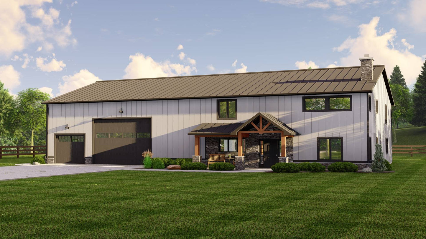 BG-20055 Piedmont Barndominium House Plan