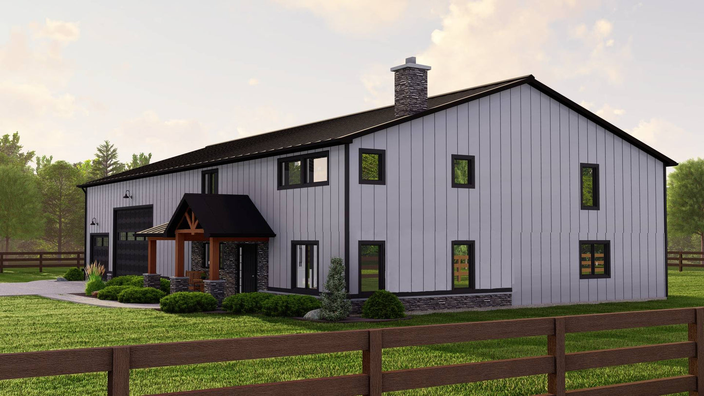 BG-20055 Piedmont Barndominium House Plan