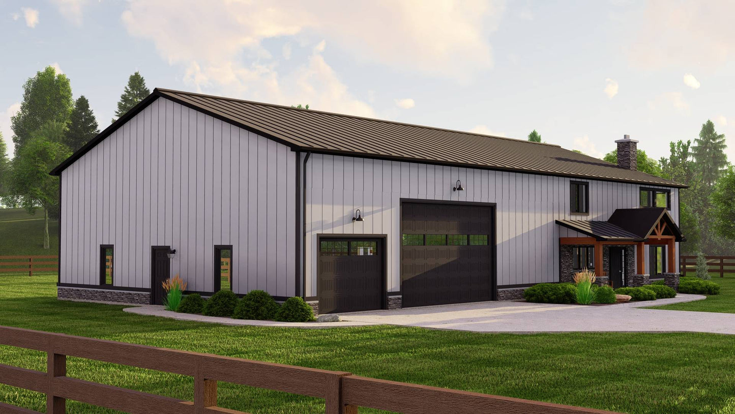 BG-20055 Piedmont Barndominium House Plan