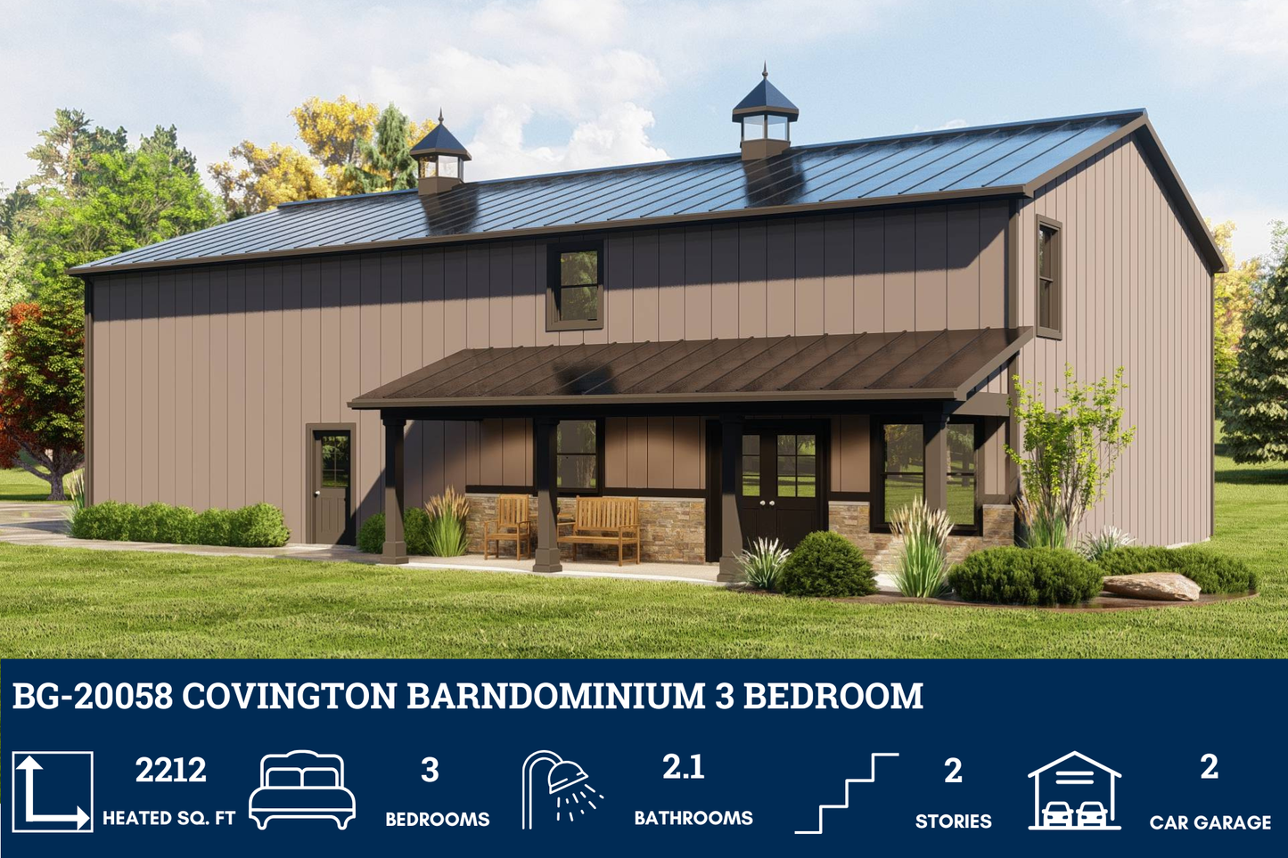 BG-20058 Covington Barndominium House Plan