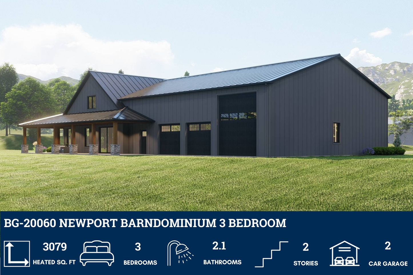 BG-20060 Newport Barndominium House Plan