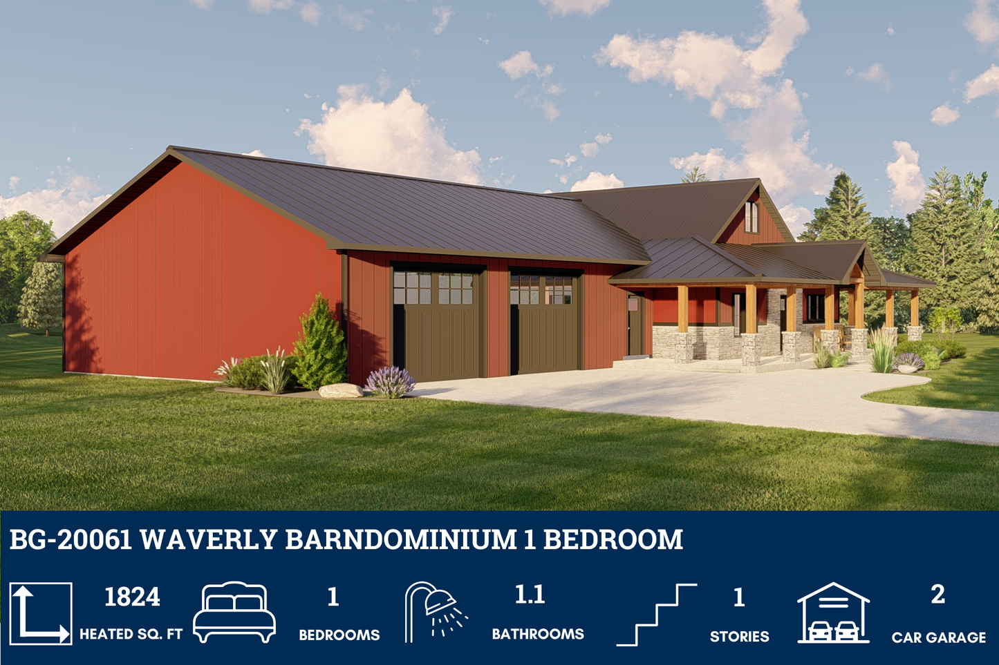 BG-20061 Waverly Barndominium House Plan