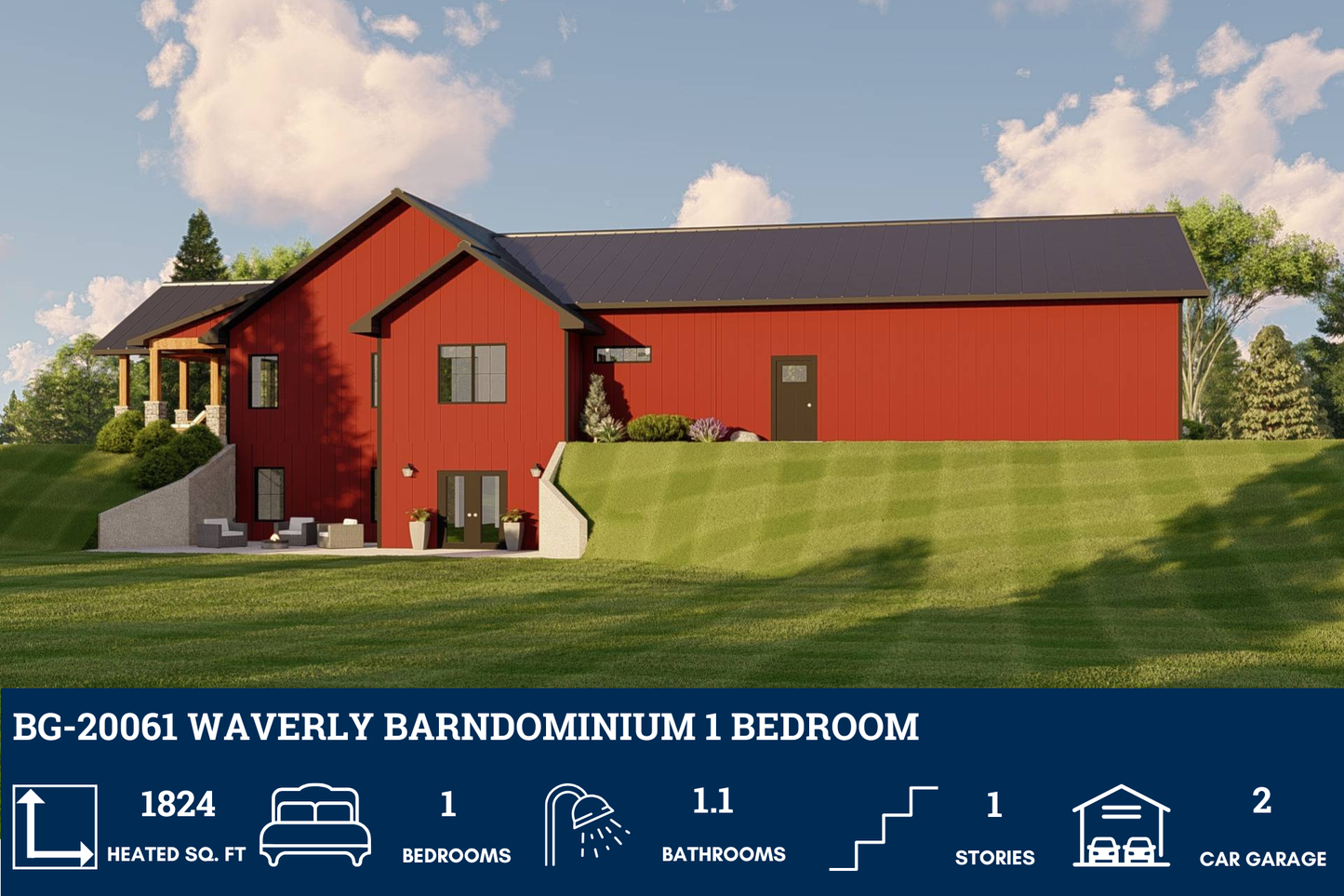 BG-20061 Waverly Barndominium House Plan
