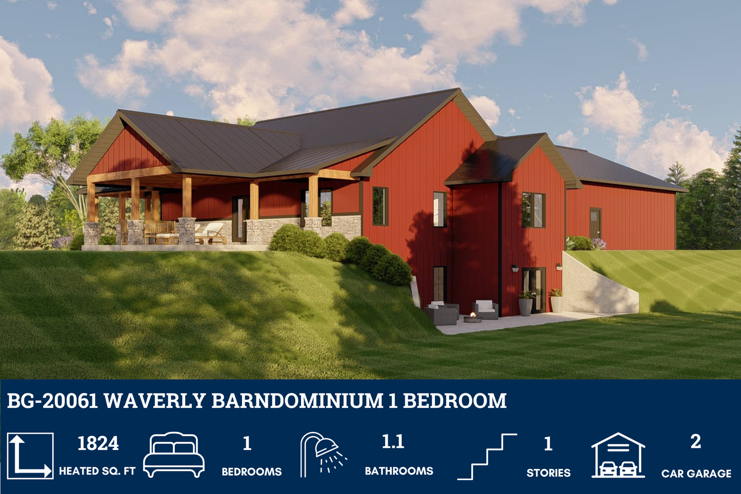 BG-20061 Waverly Barndominium House Plan