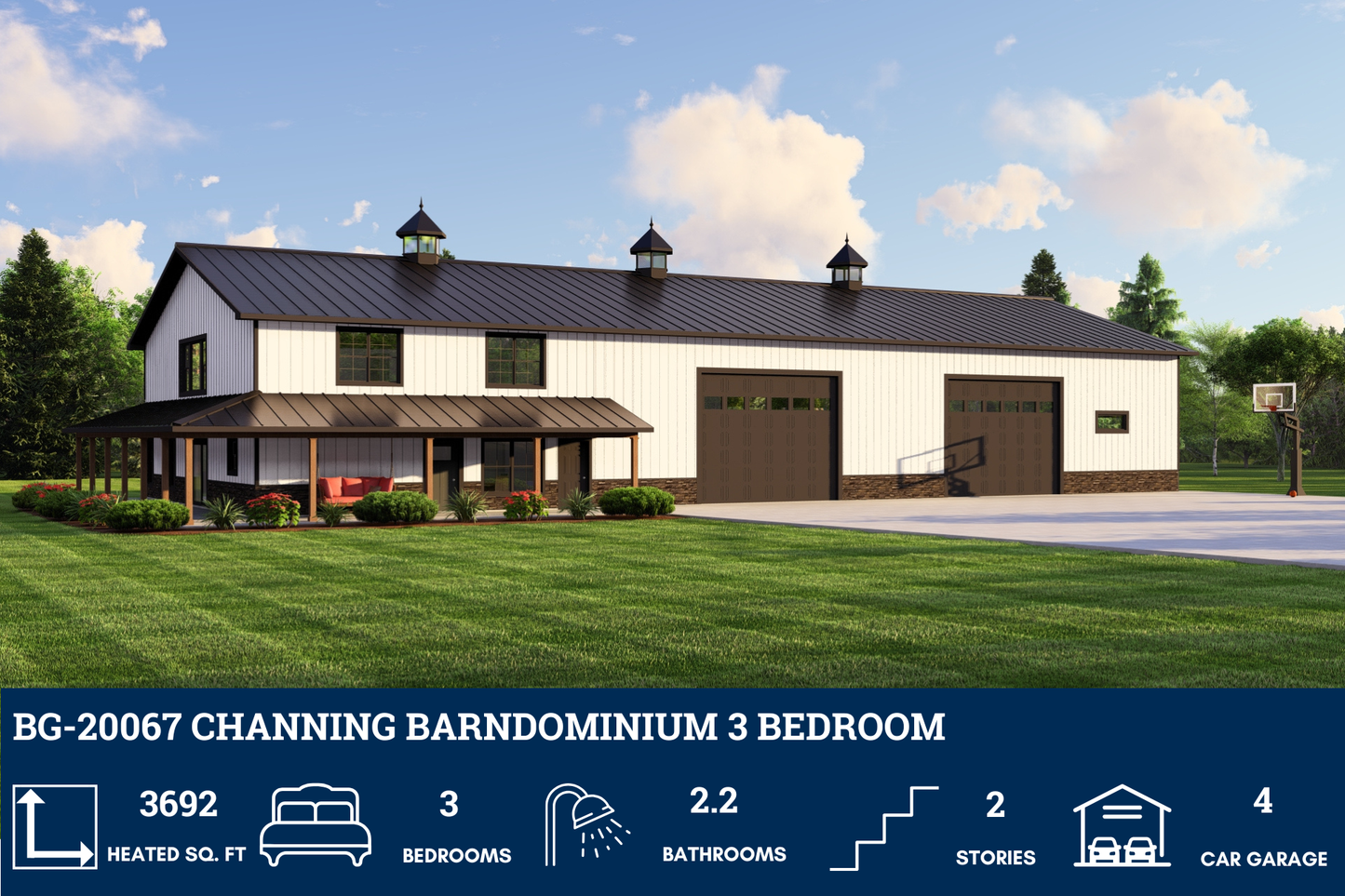 BG-20067 Channing Barndominium House Plan