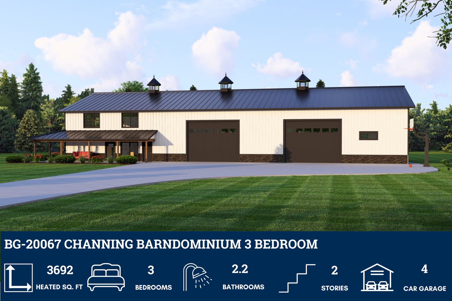 BG-20067 Channing Barndominium House Plan