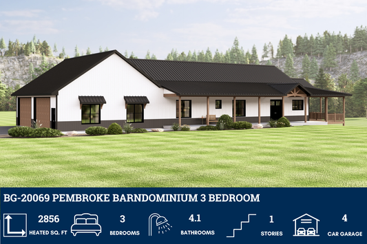 BG-20069 Pembroke Barndominium House Plan