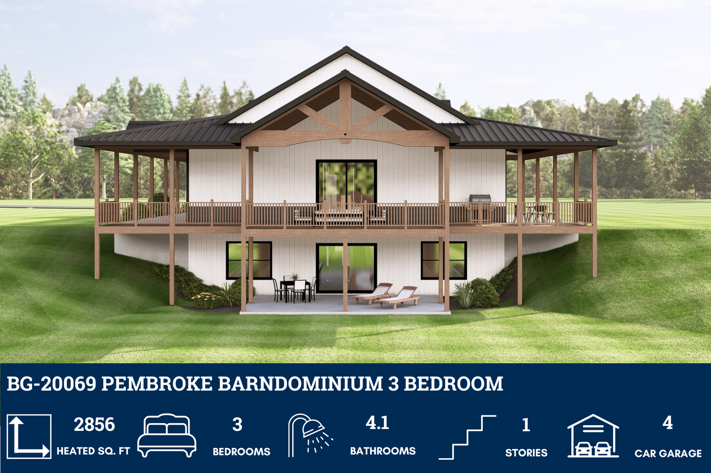 BG-20069 Pembroke Barndominium House Plan