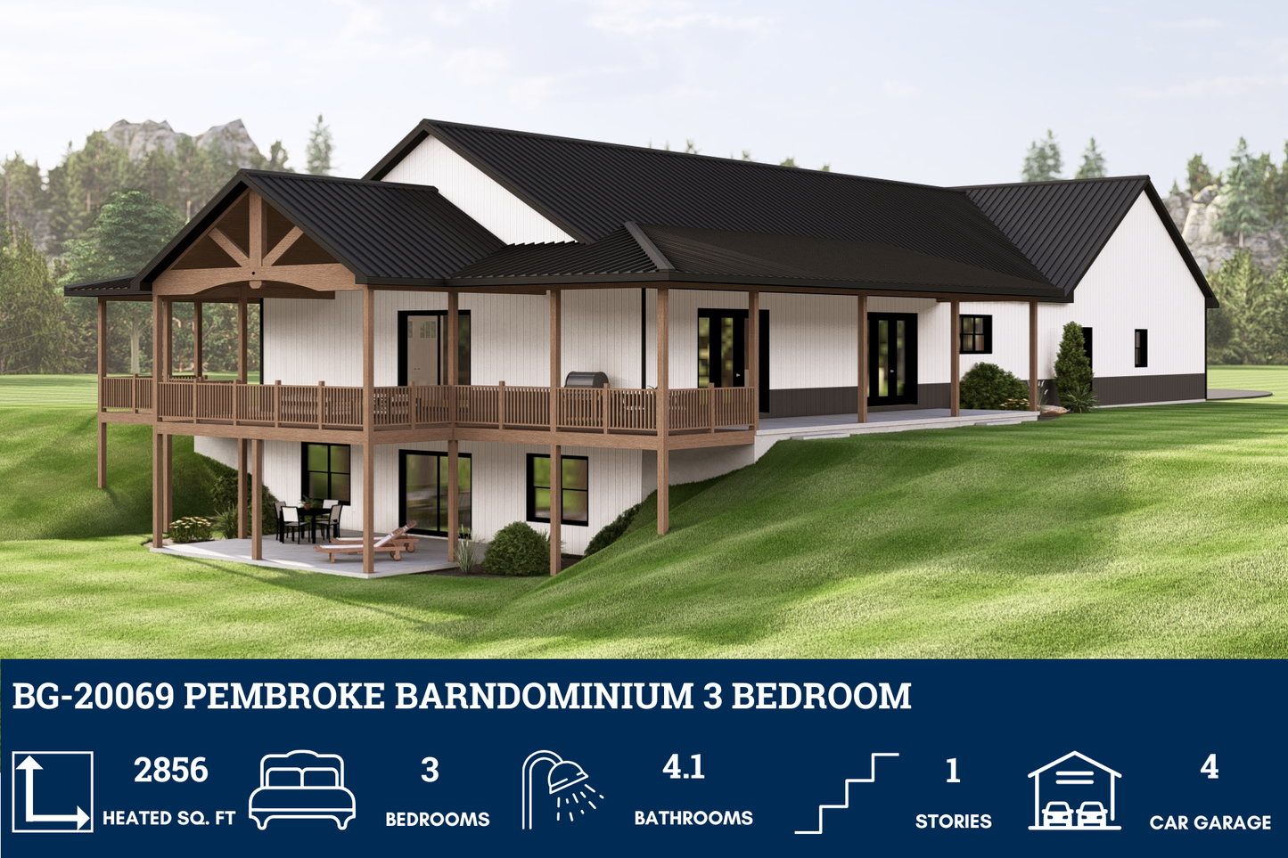 BG-20069 Pembroke Barndominium House Plan