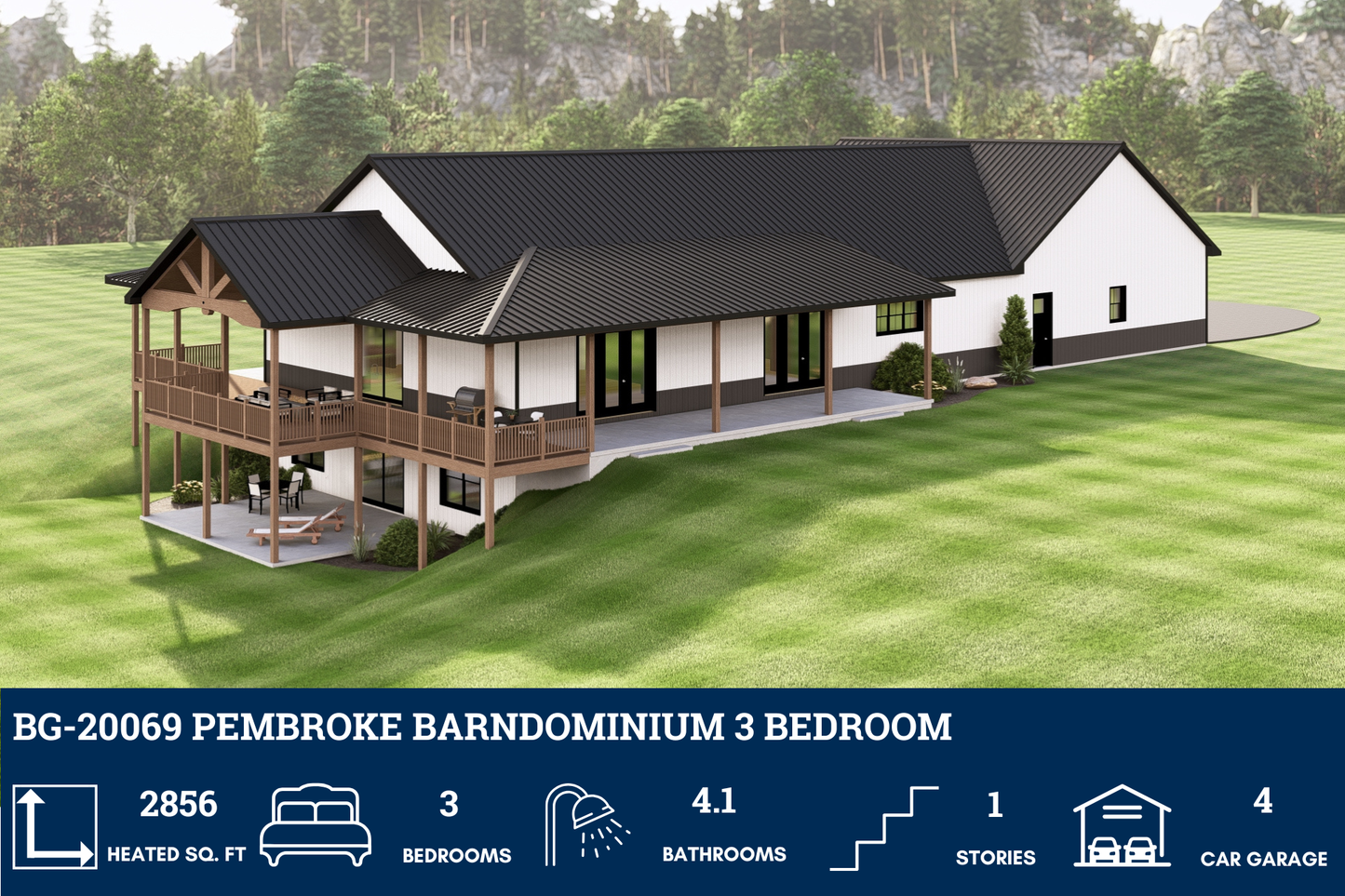 BG-20069 Pembroke Barndominium House Plan