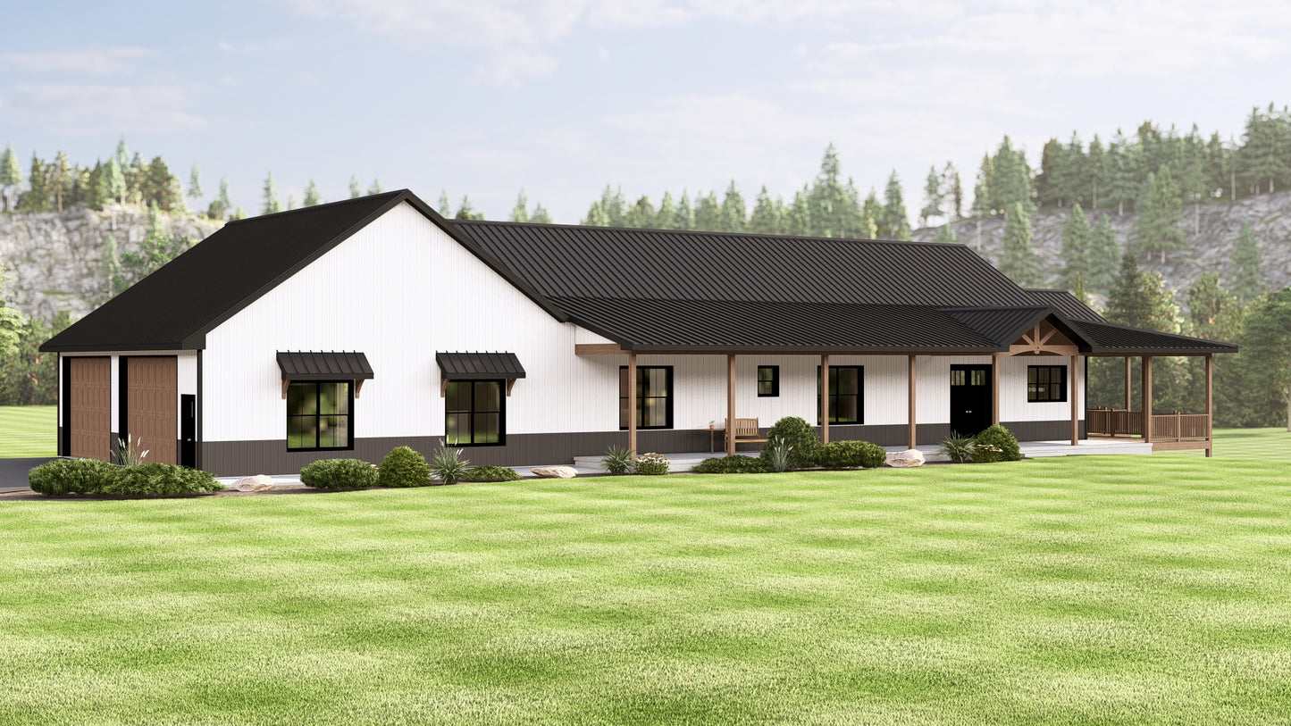 BG-20069 Pembroke Barndominium House Plan