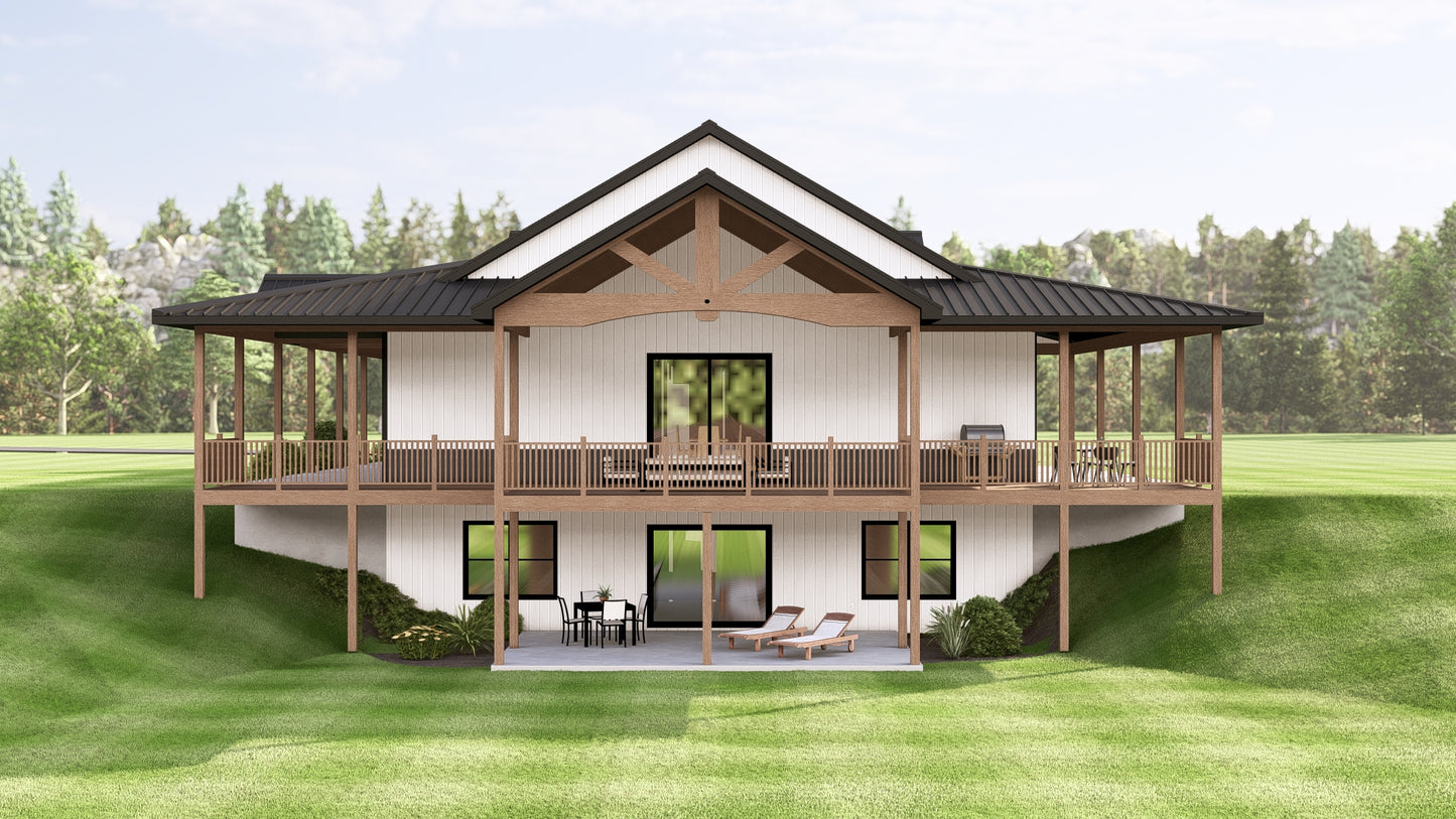 BG-20069 Pembroke Barndominium House Plan