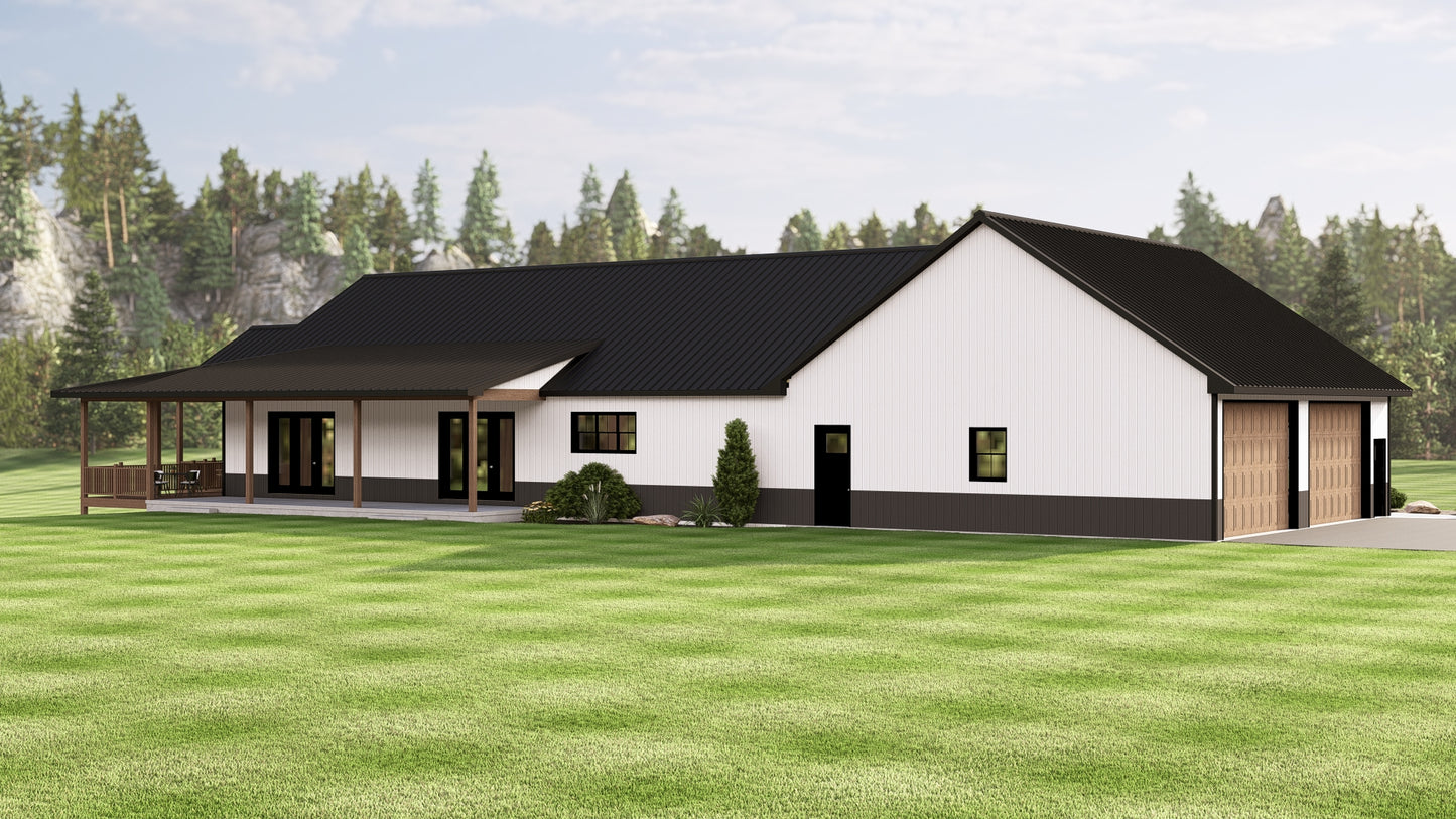 BG-20069 Pembroke Barndominium House Plan