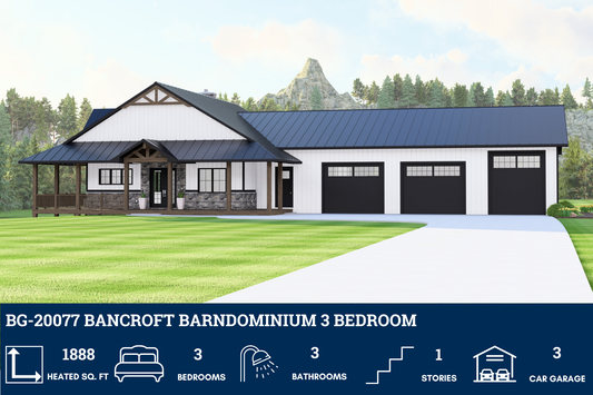 BG-20077 Bancroft Barndominium House Plan