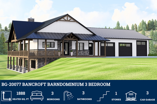 BG-20077 Bancroft Barndominium House Plan