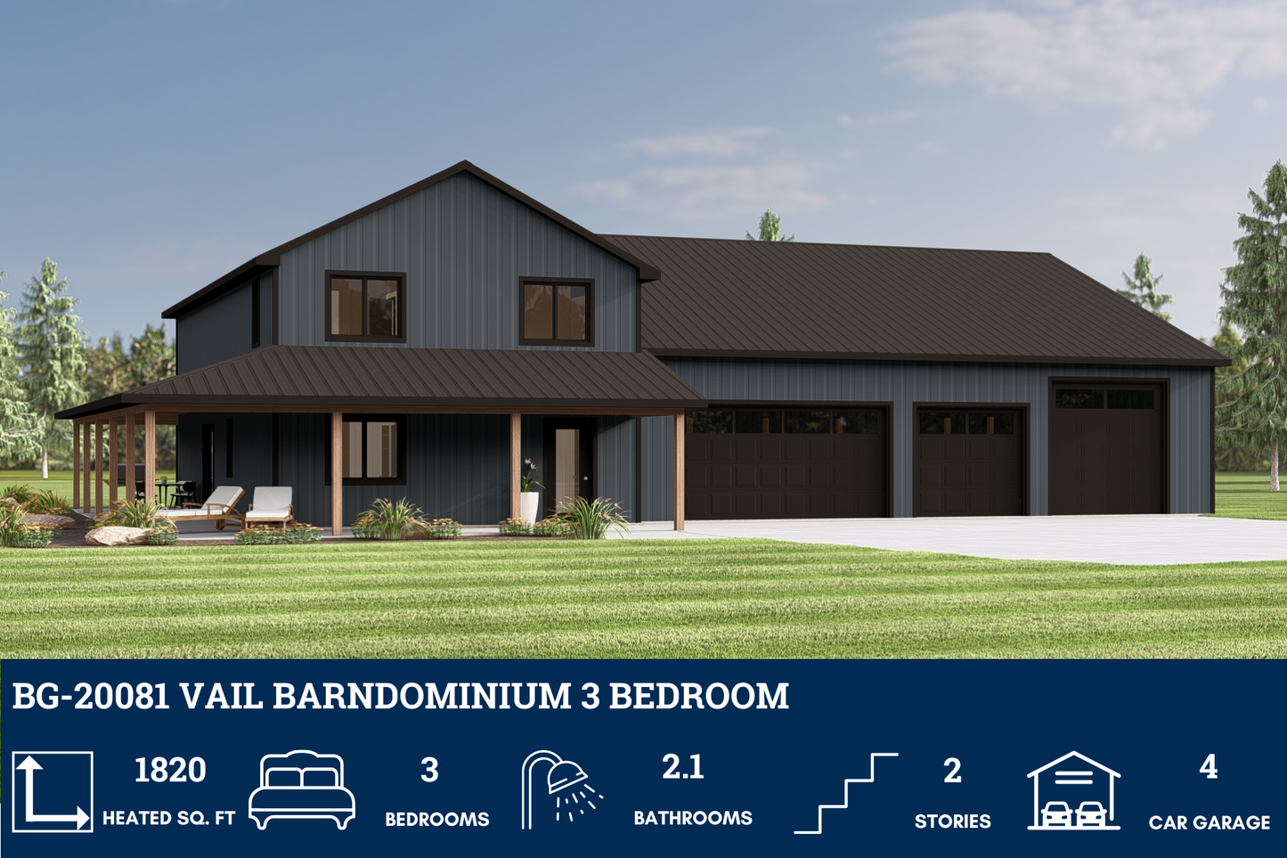 BG-20081 Vail Barndominium House Plan