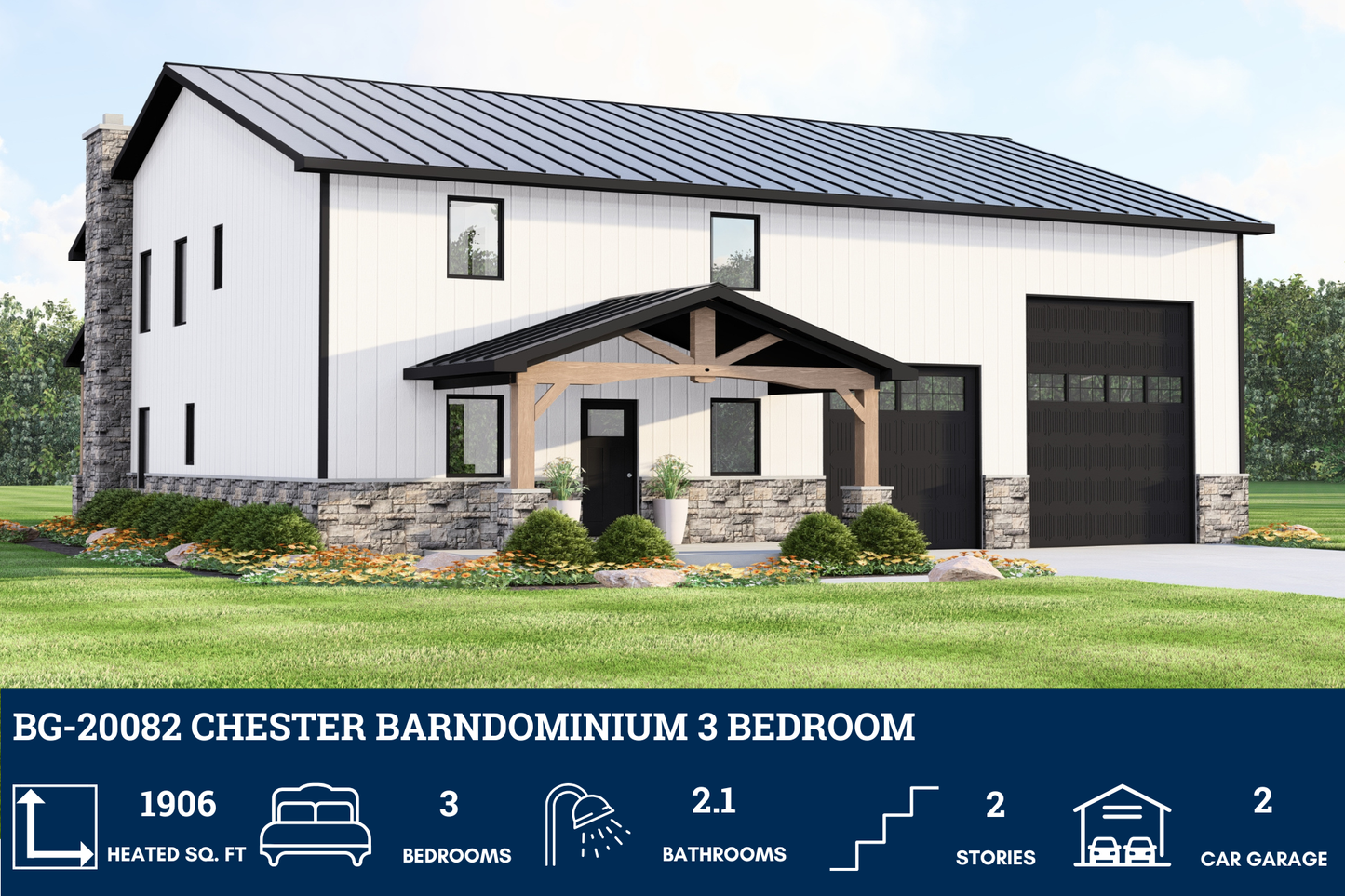 BG-20082 Chester Barndominium House Plan