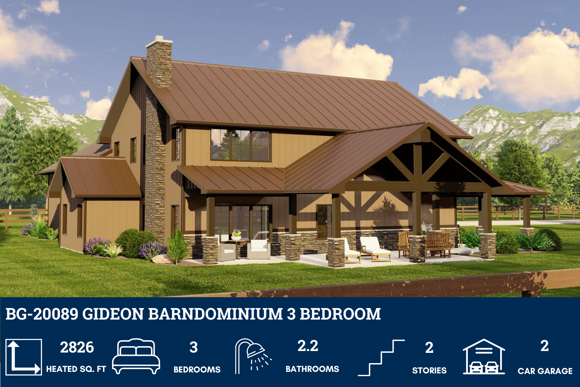 20089 BG-20089 Gideon Barndominium House Plan – Barndominium Plans