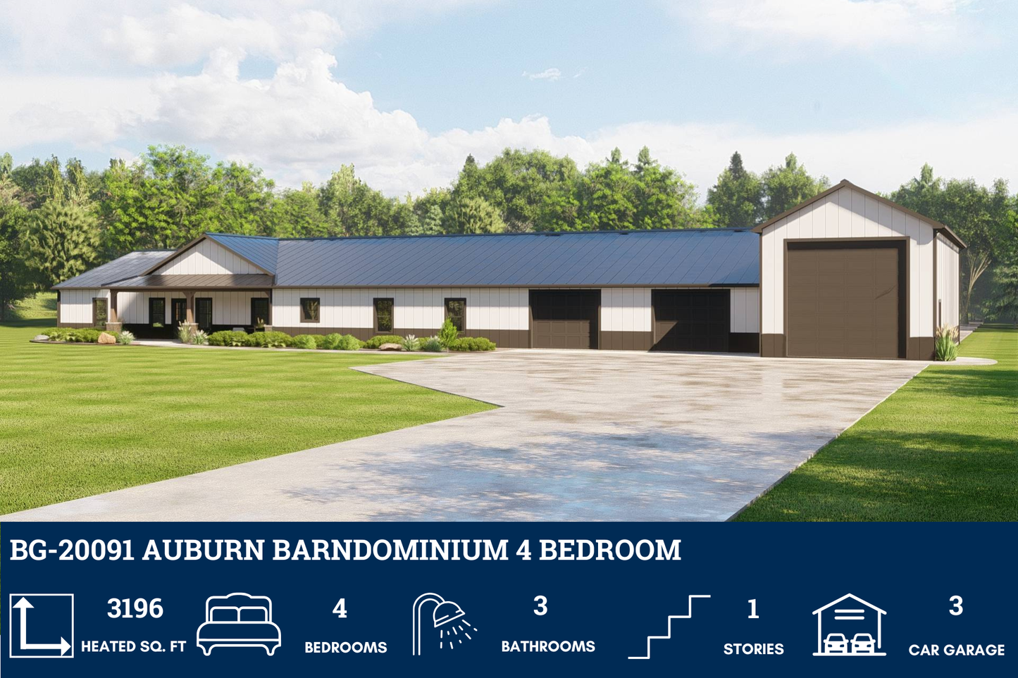 BG-20091 Auburn Barndominium House Plan