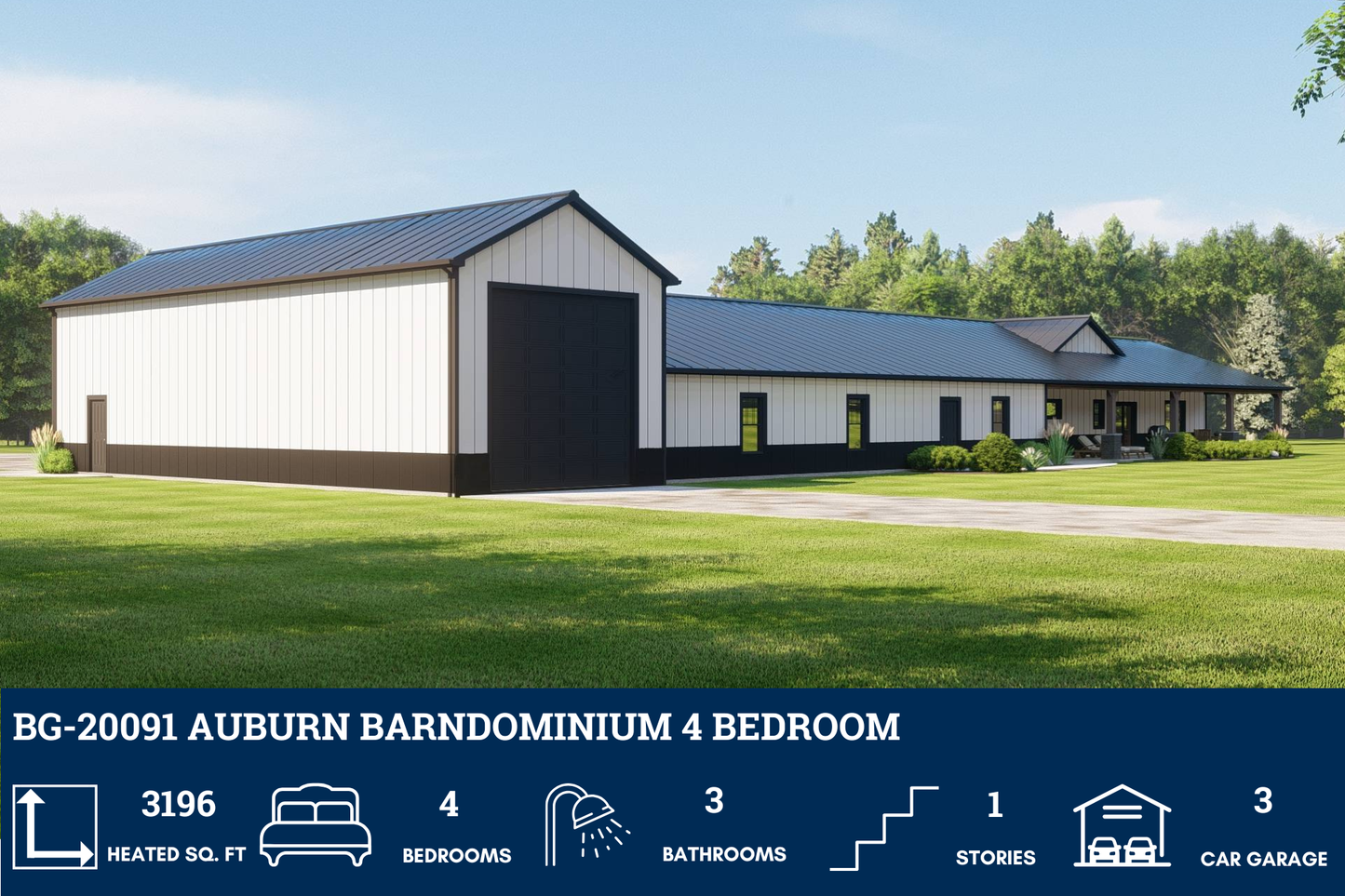 BG-20091 Auburn Barndominium House Plan