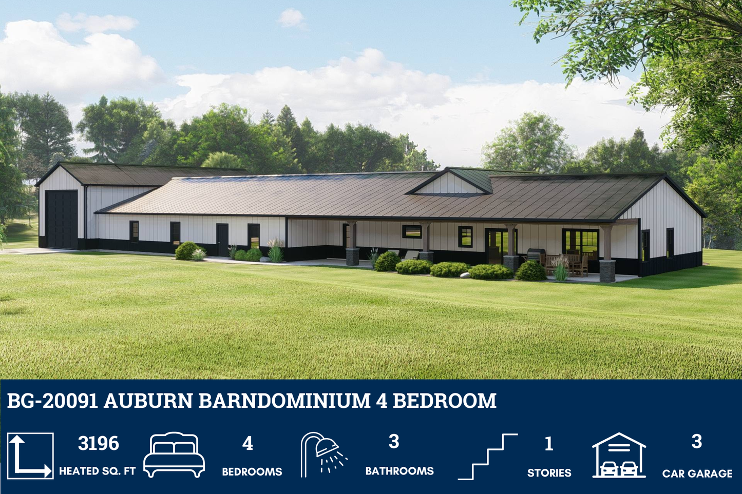 BG-20091 Auburn Barndominium House Plan