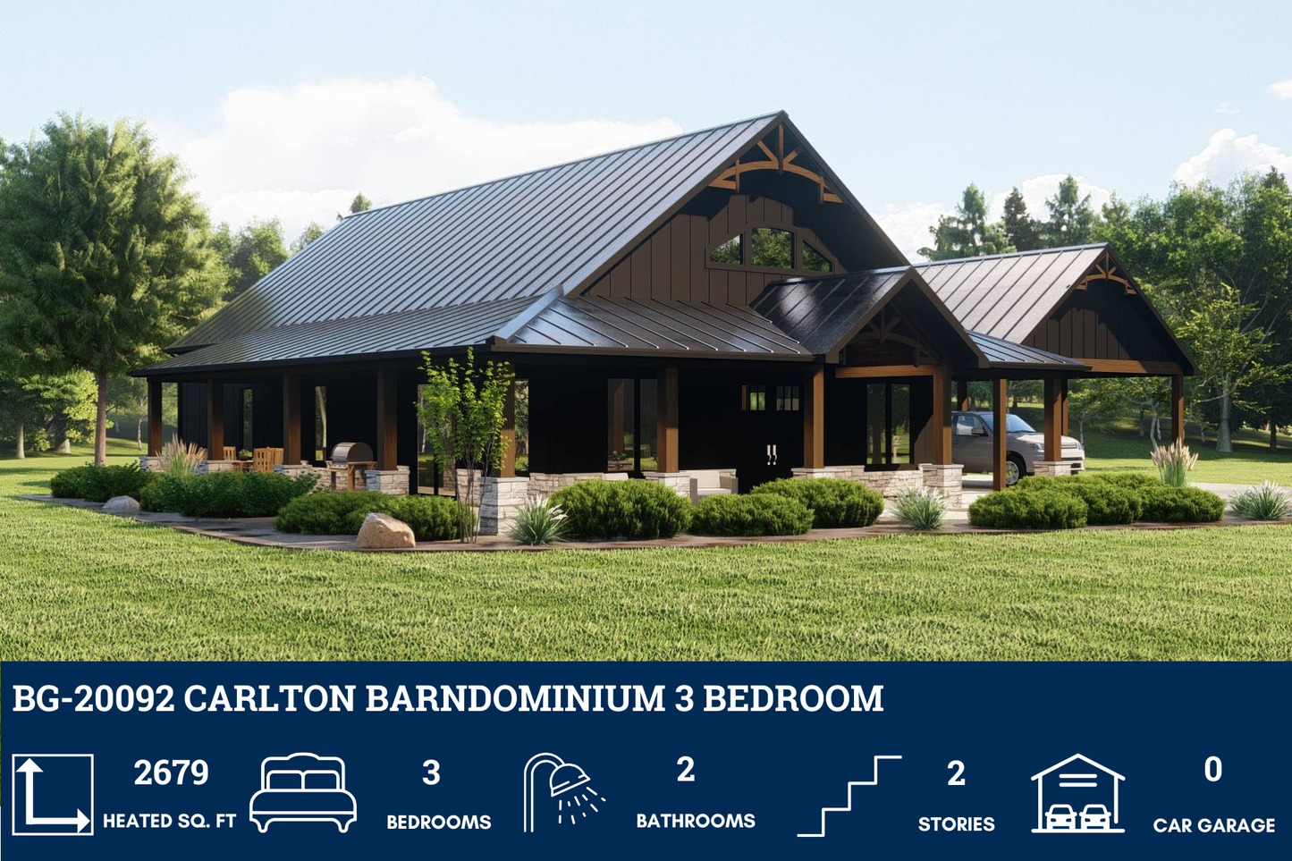 BG-20092 Carlton Barndominium House Plan